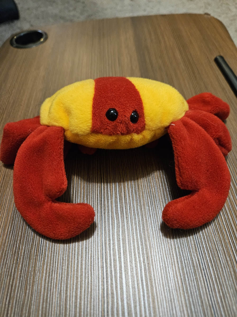 Plush Crab Bean Bag Toy in Red and Yellow